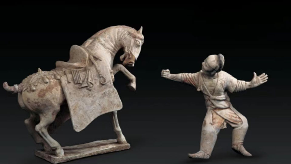 Ceramic Figurine of a Horse and Horse Tamer