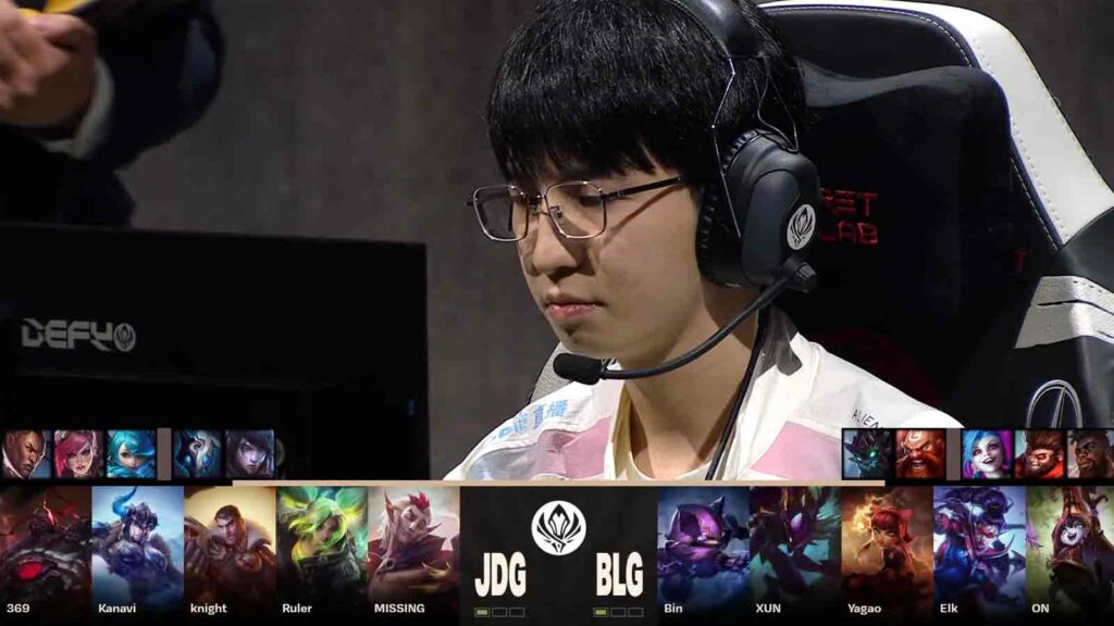 JD Gaming vs. Bilibili Gaming MSI 2023 finals game three draft with bot lane Vayne for Elk