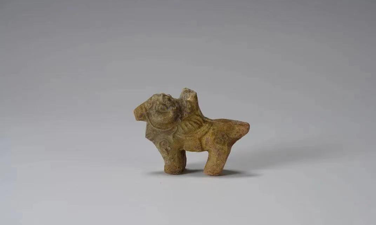 One of the relics unearthed from the tombs Photo: Courtesy of Xianyang Institute of Cultural Relics and
Archaeology