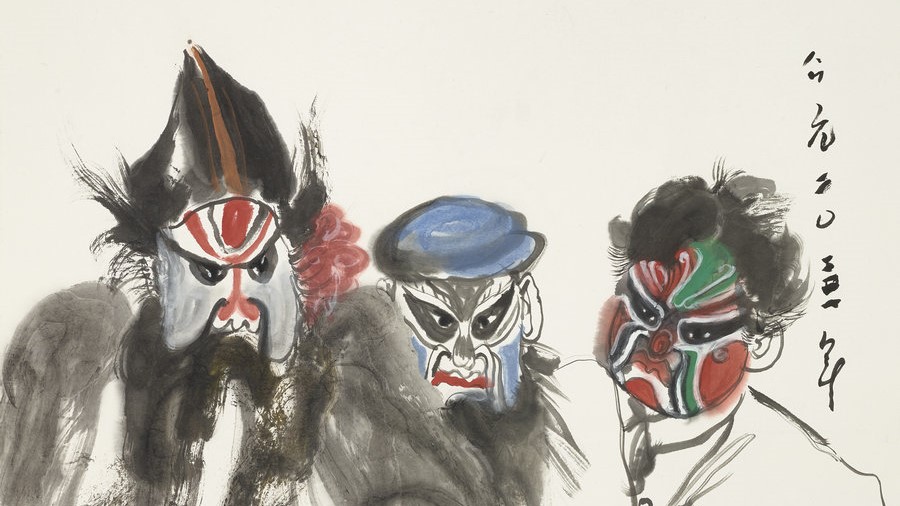 Folk culture and operas the inspiration of an ink figure painter