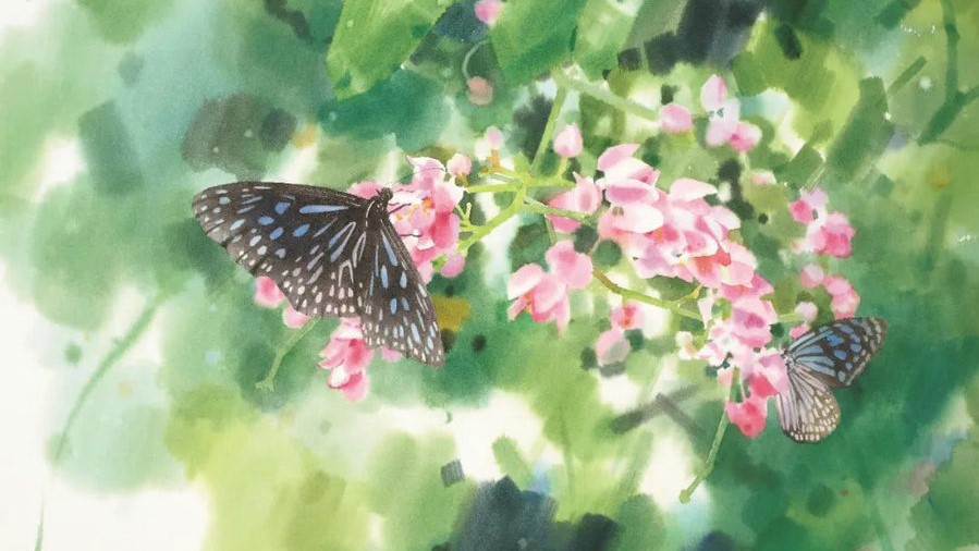 Between lines and colors, a watercolorist paves ways to a world of poetry