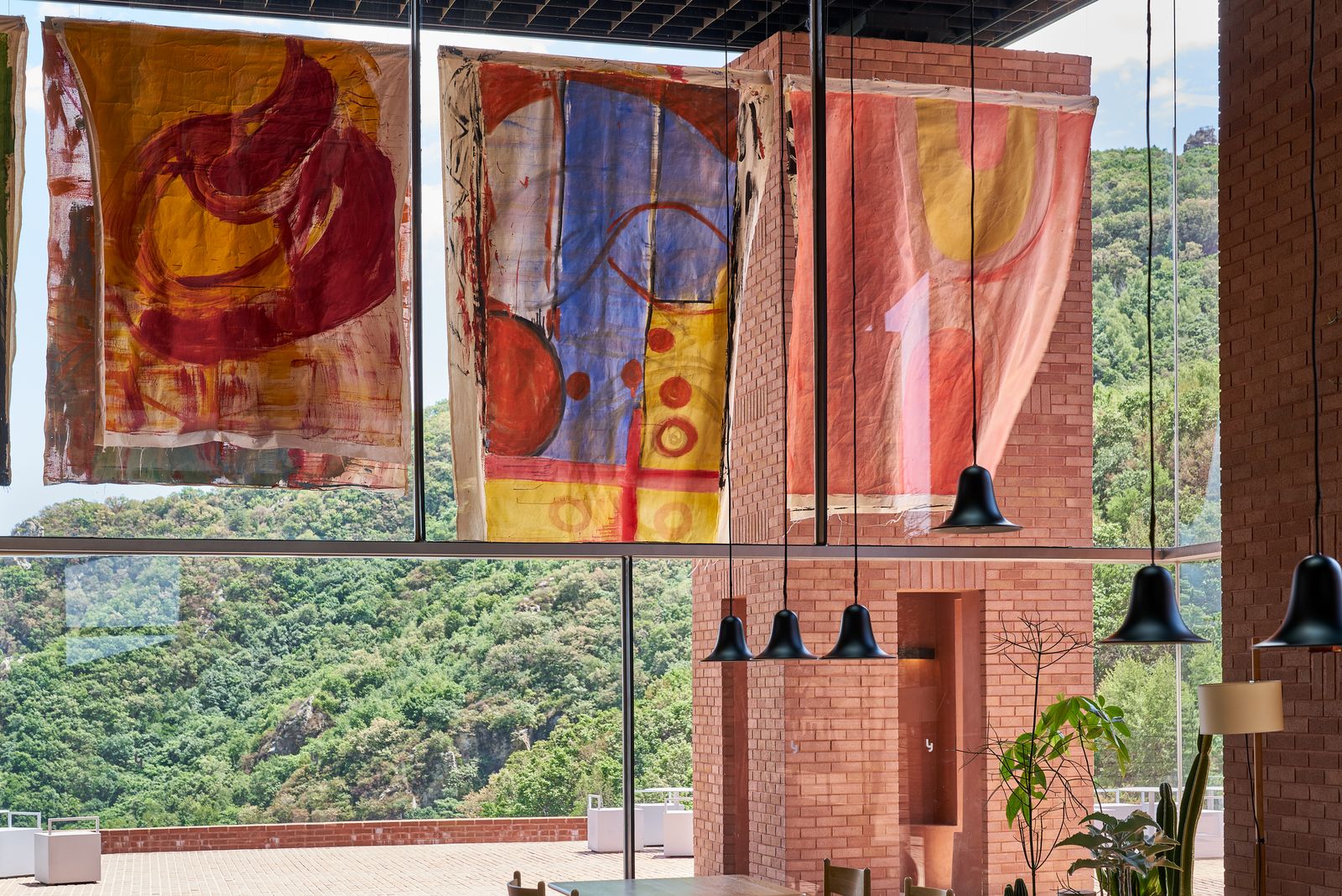 Vivian Suter, Untitled. Mixed media on canvas. Dimensions variable. Exhibition view of Aranya Plein Air Art Project. Courtesy Aranya Plein Air Art Project. Photo Sun Shi.